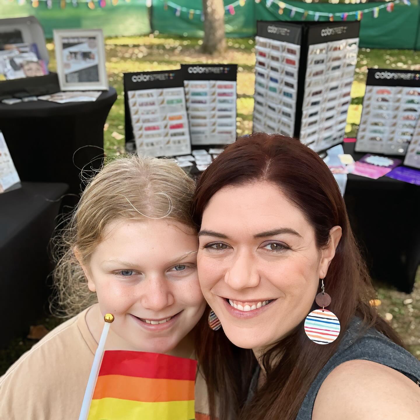 All set up at @hocopride come visit Maddie and me at Merriweather from 12-4! #pride #colorstreet @toniadolinka